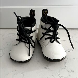 Dr. Martens White and Black Baby Boots